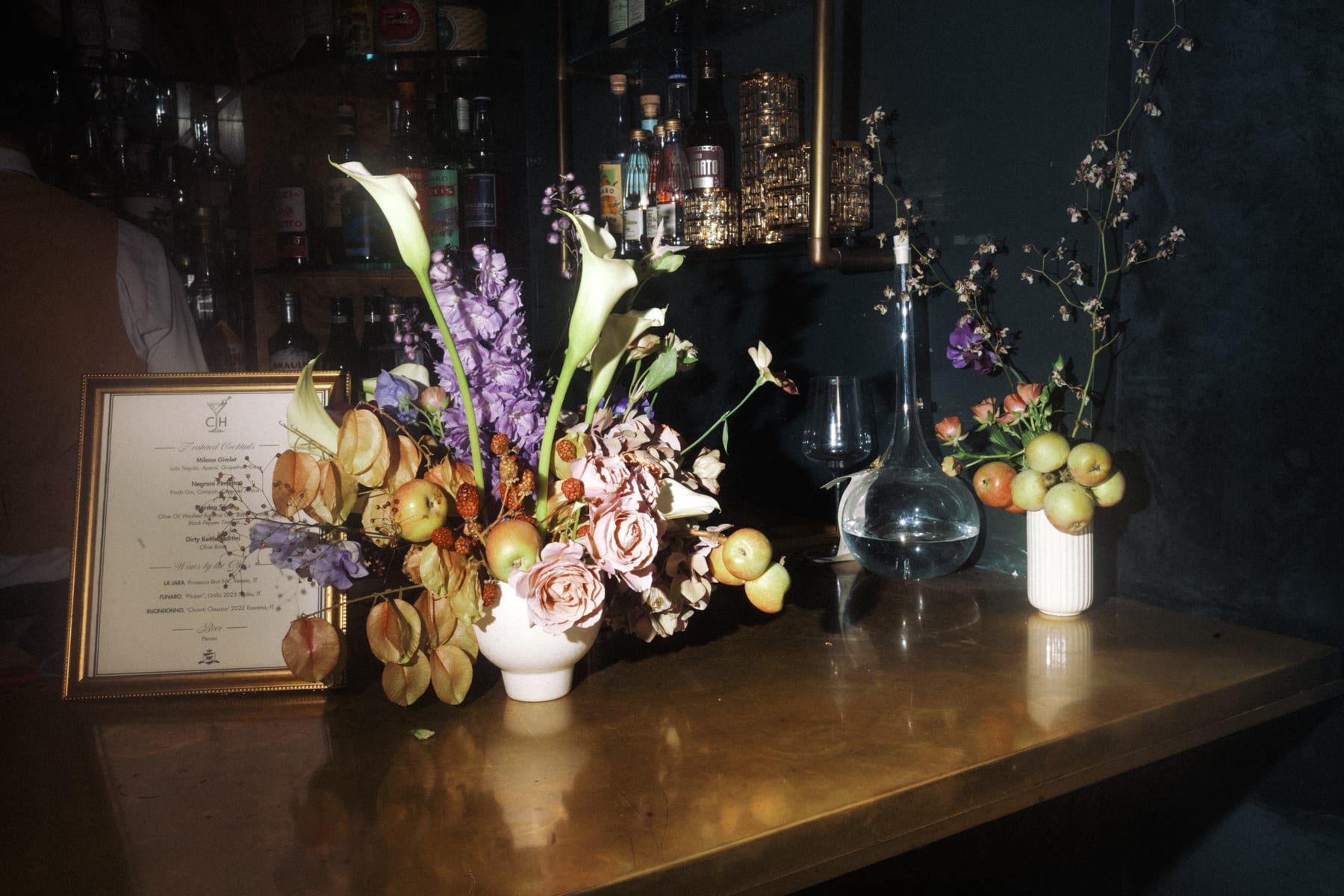Bar counter seasonal arrangement