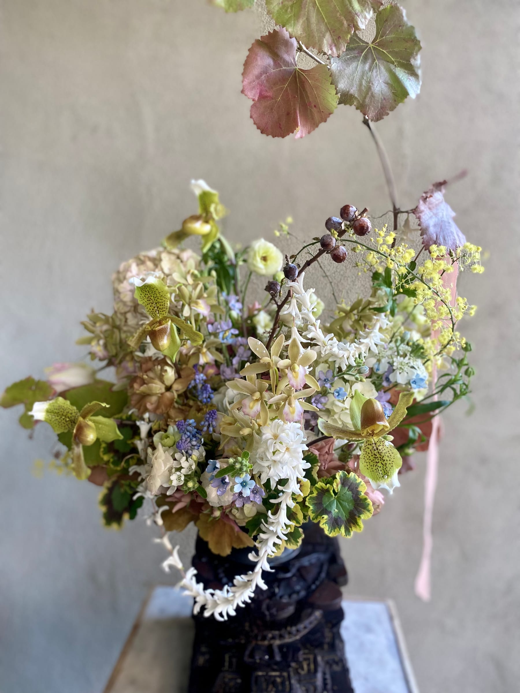 Cascading pastel bouquet