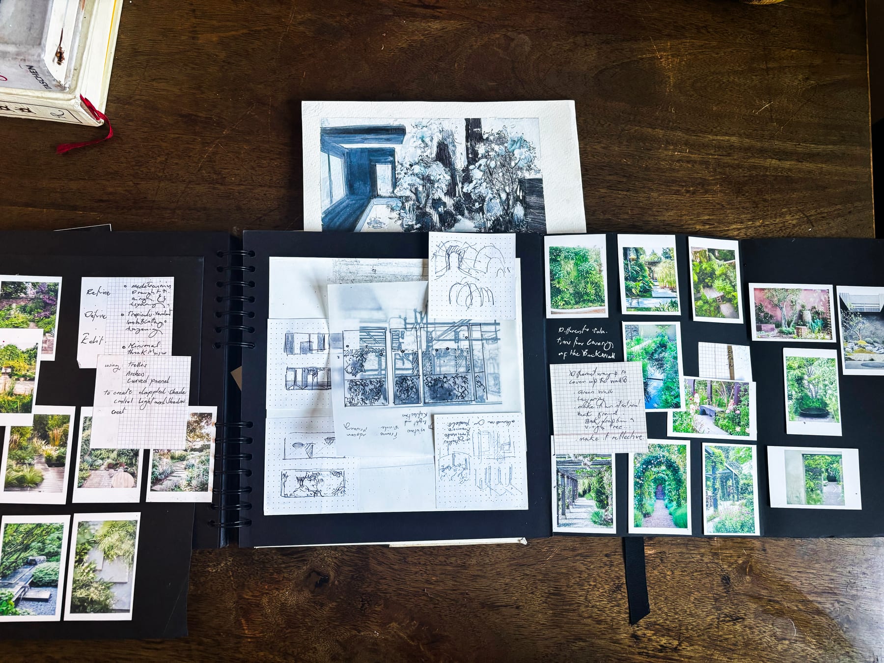 Studio garden design moodboard